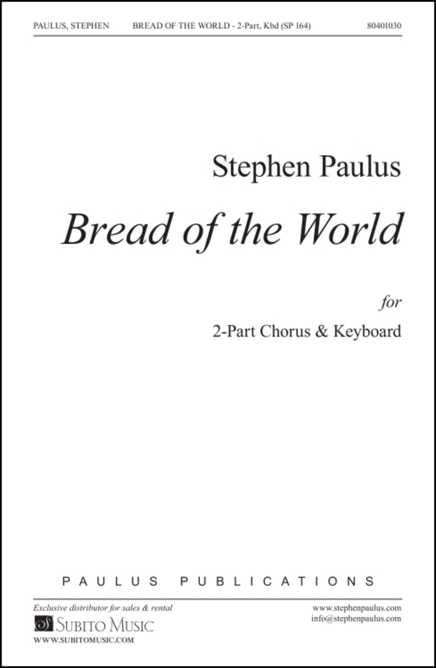 Bread of the World 2-Part scores gallery preview page 1