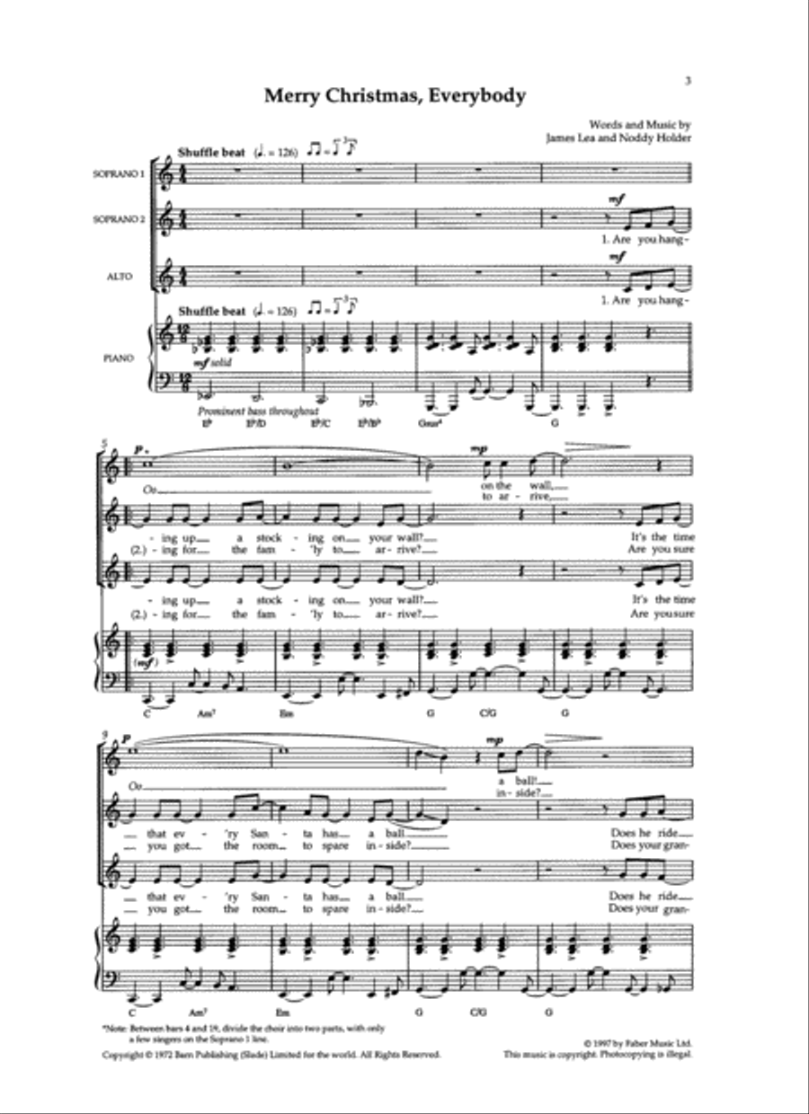 Merry Christmas Everybody! Choir scores gallery preview page 2