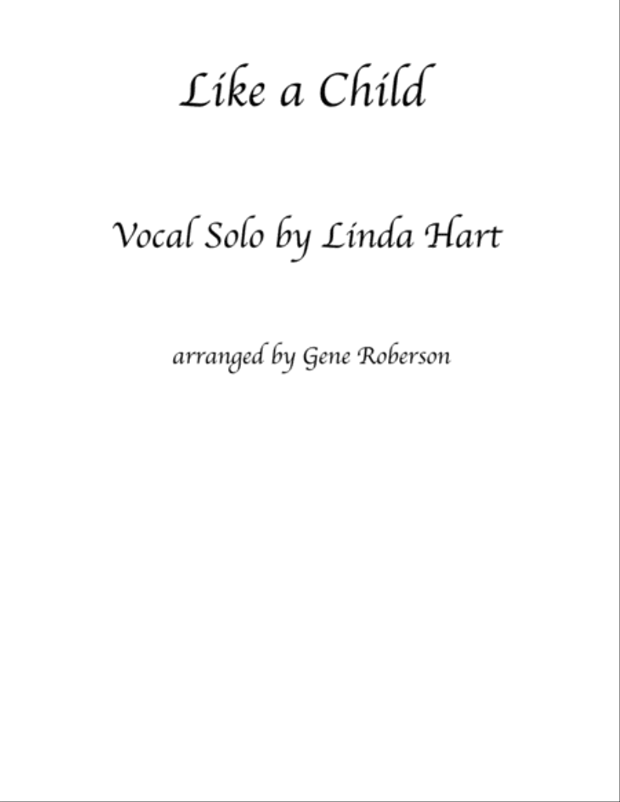 Like A Child - Vocal Solo Voice Solo scores gallery preview page 1
