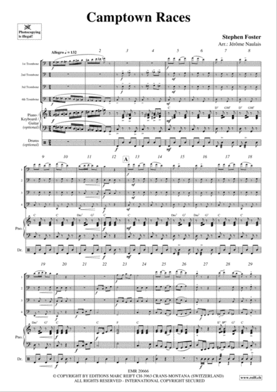 Camptown Races Camptown Races Trombone Quartet scores gallery preview page 3