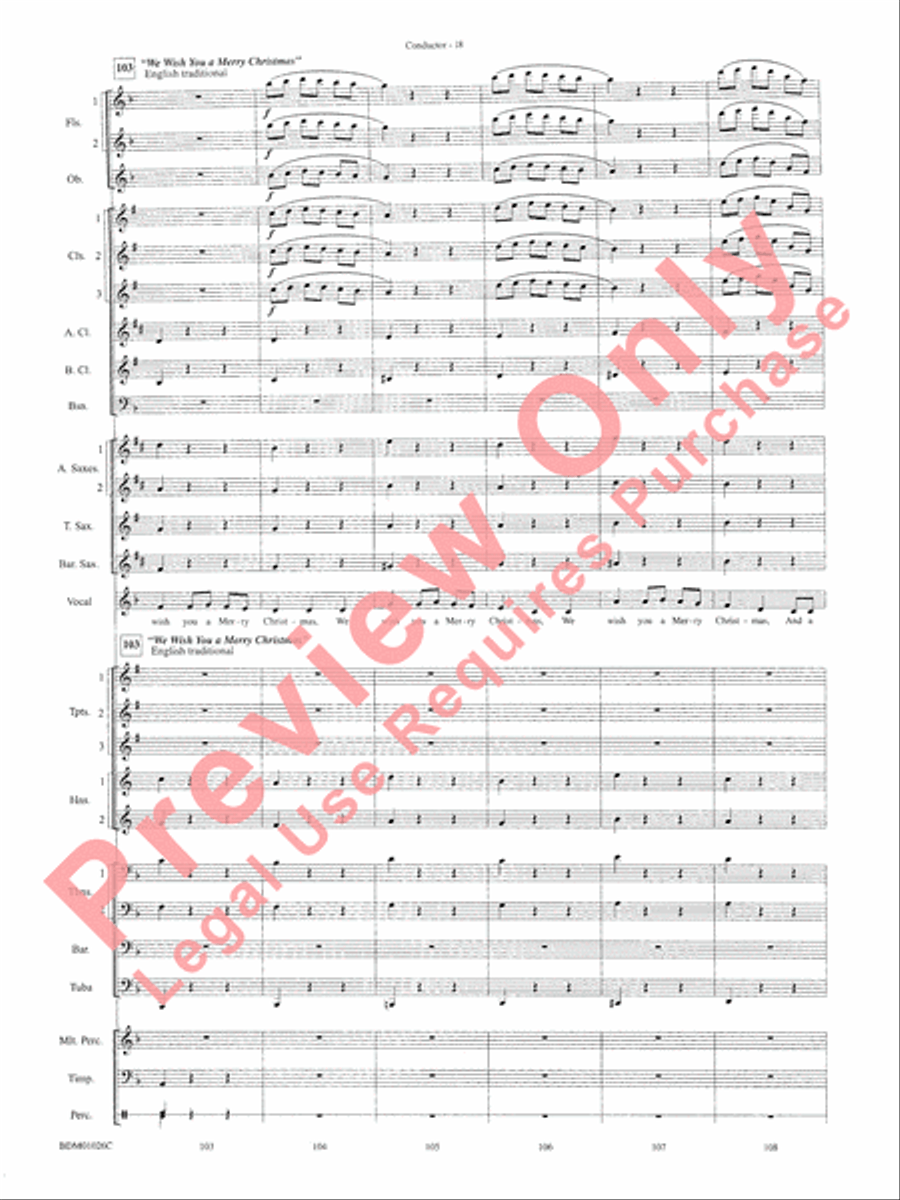 The Ultimate Christmas Sing-Along Concert Band scores gallery preview page 20
