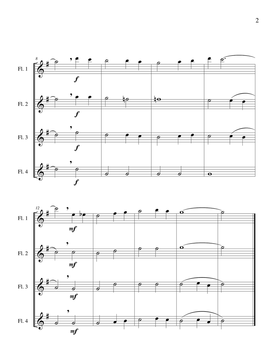 Red River Valley - Flute Quartet Flute Quartet scores gallery preview page 4