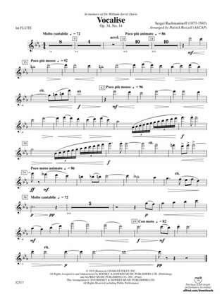 Book cover for Vocalise, Op. 34, No. 14: Flute