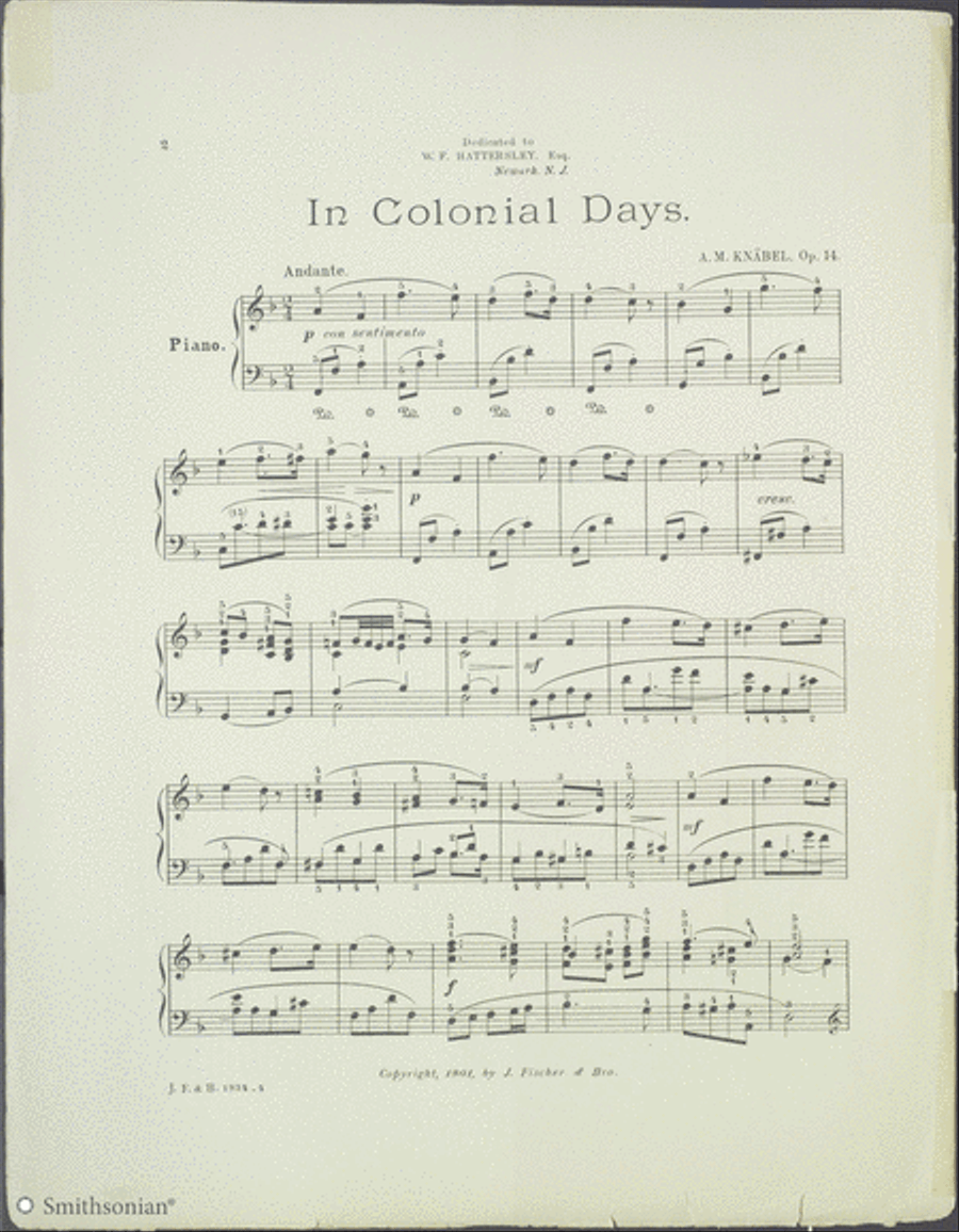 In Colonial Days Piano Solo scores gallery preview page 2