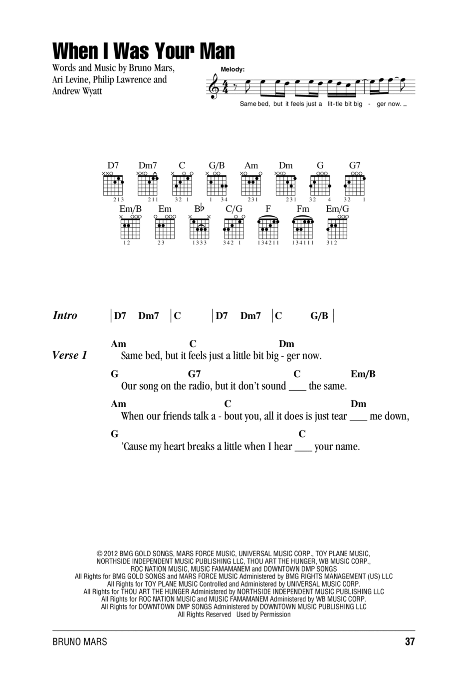 When I Was Your Man Acoustic Guitar scores gallery preview page 1