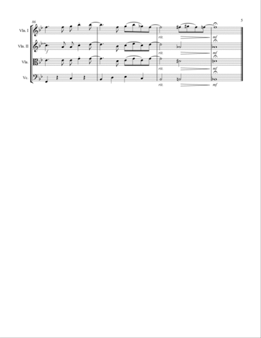 A Closer Walk With Thee (for String Quartet) String Quartet scores gallery preview page 6