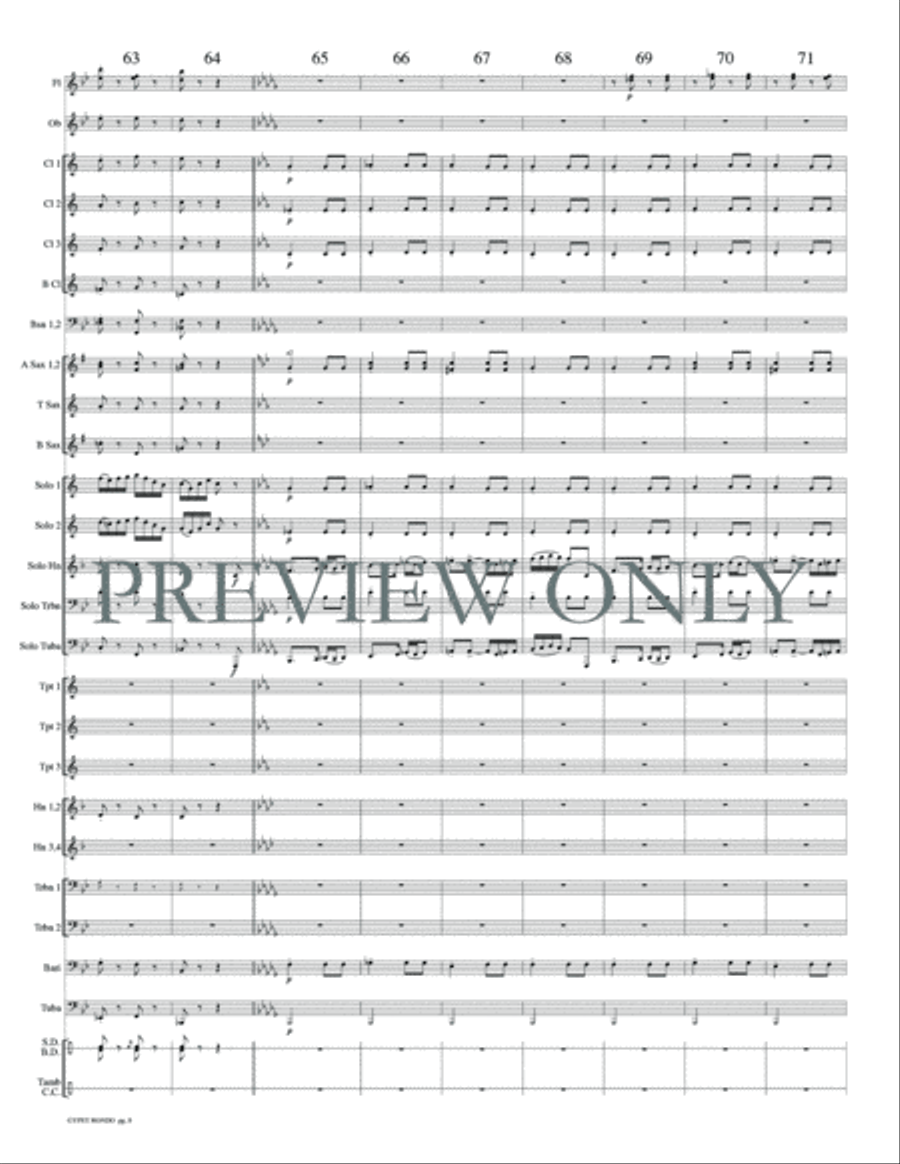 Gypsy Rondo Concert Band scores gallery preview page 11