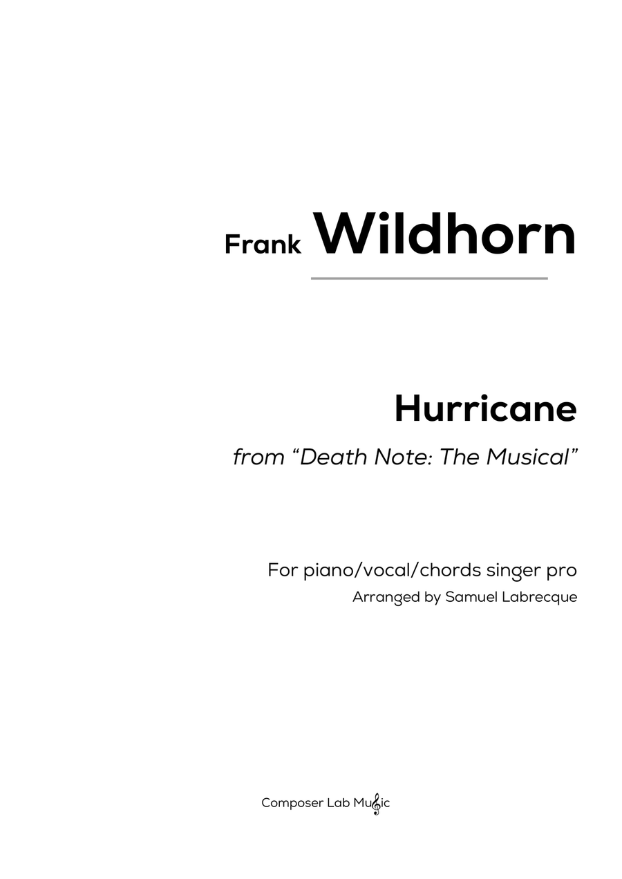 Hurricane Piano, Vocal scores gallery preview page 1