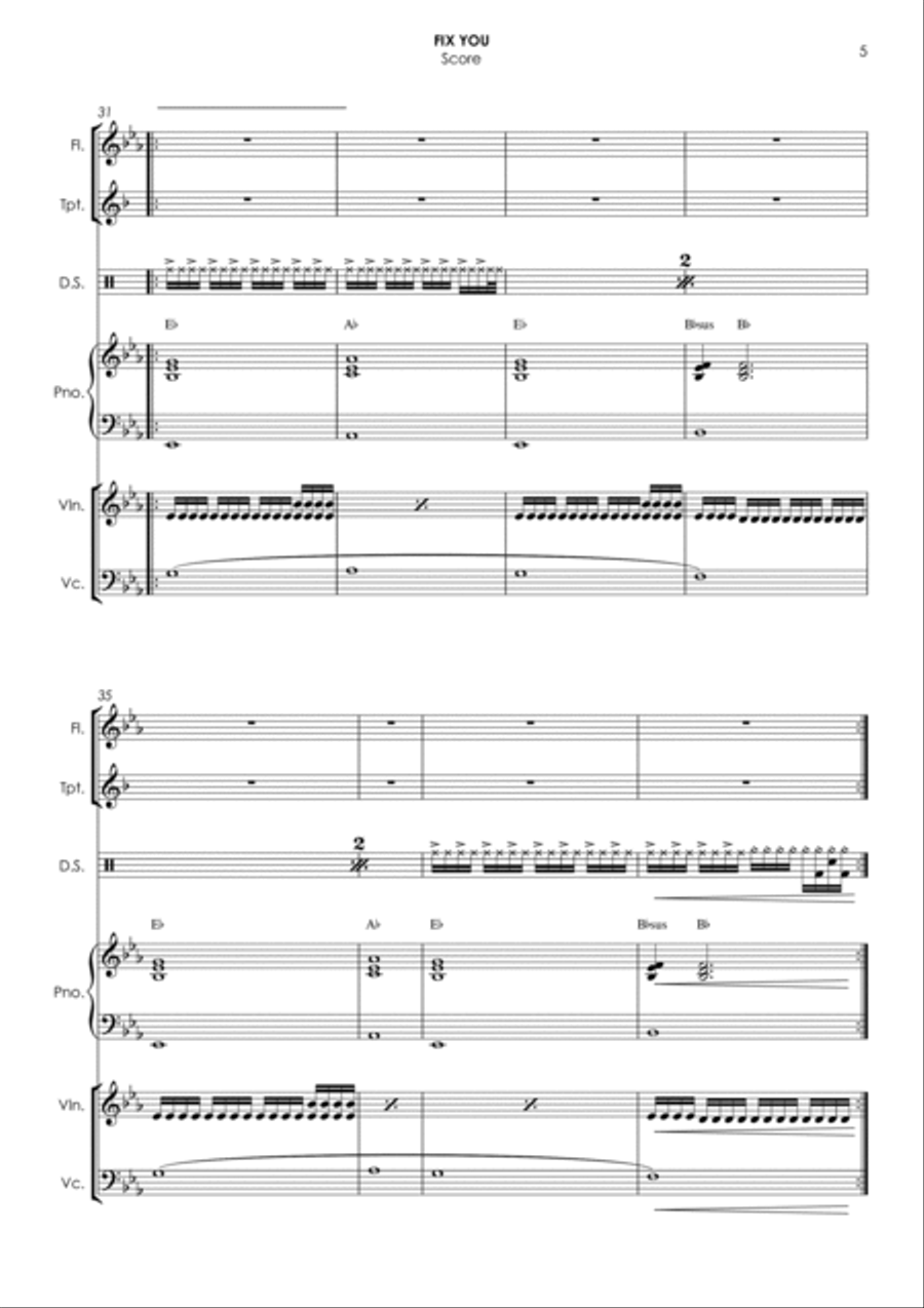 Fix You Small Ensemble scores gallery preview page 5