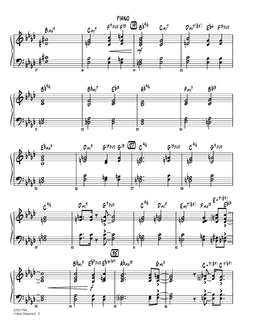 I Have Dreamed - Piano Jazz Ensemble scores gallery preview page 3