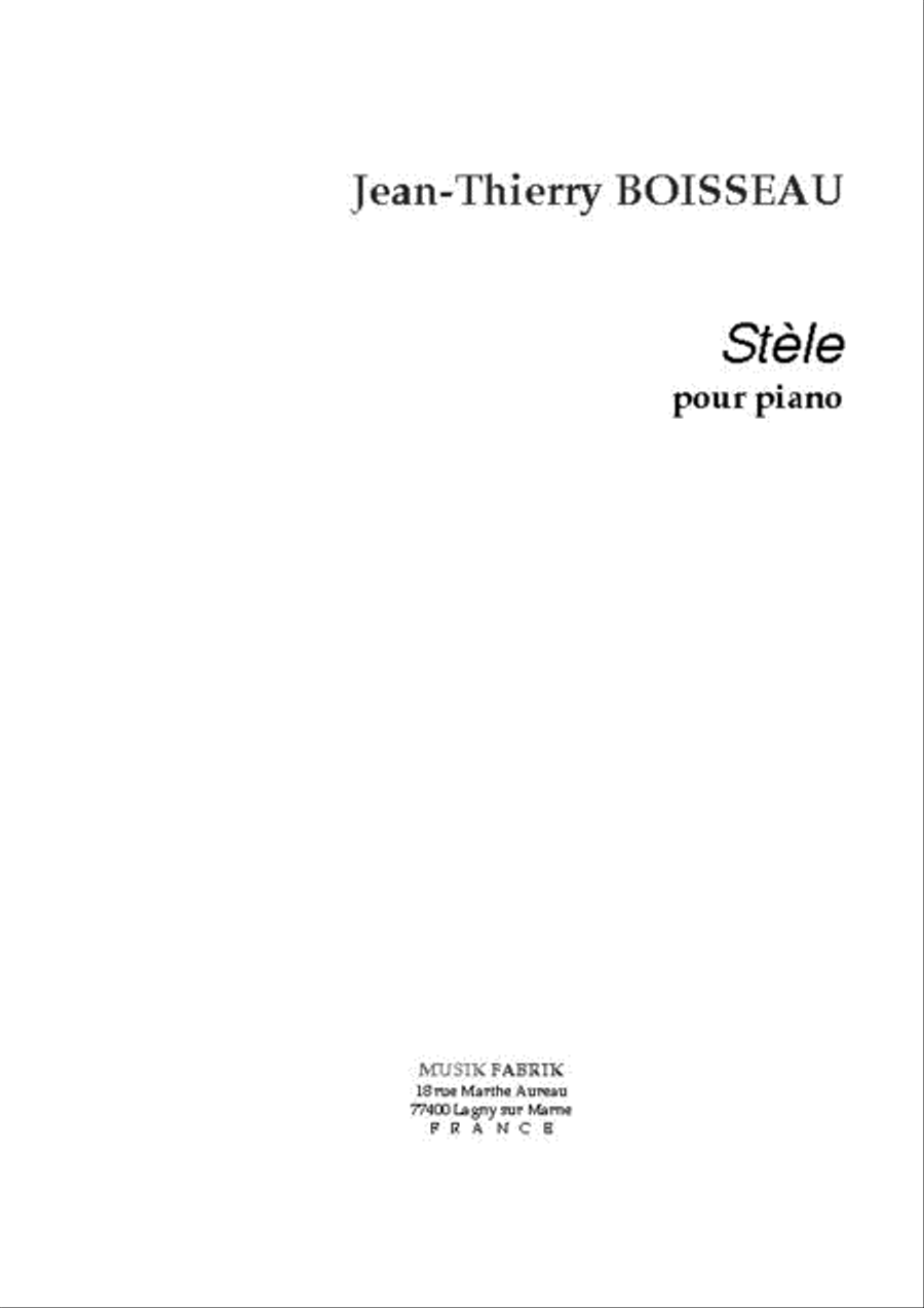 Stele Stele Piano Solo scores gallery preview page 1