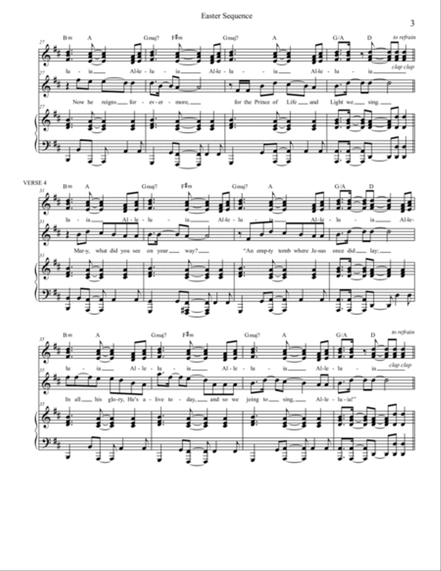 Easter Sequence Easter Sequence Piano, Vocal, Guitar scores gallery preview page 3