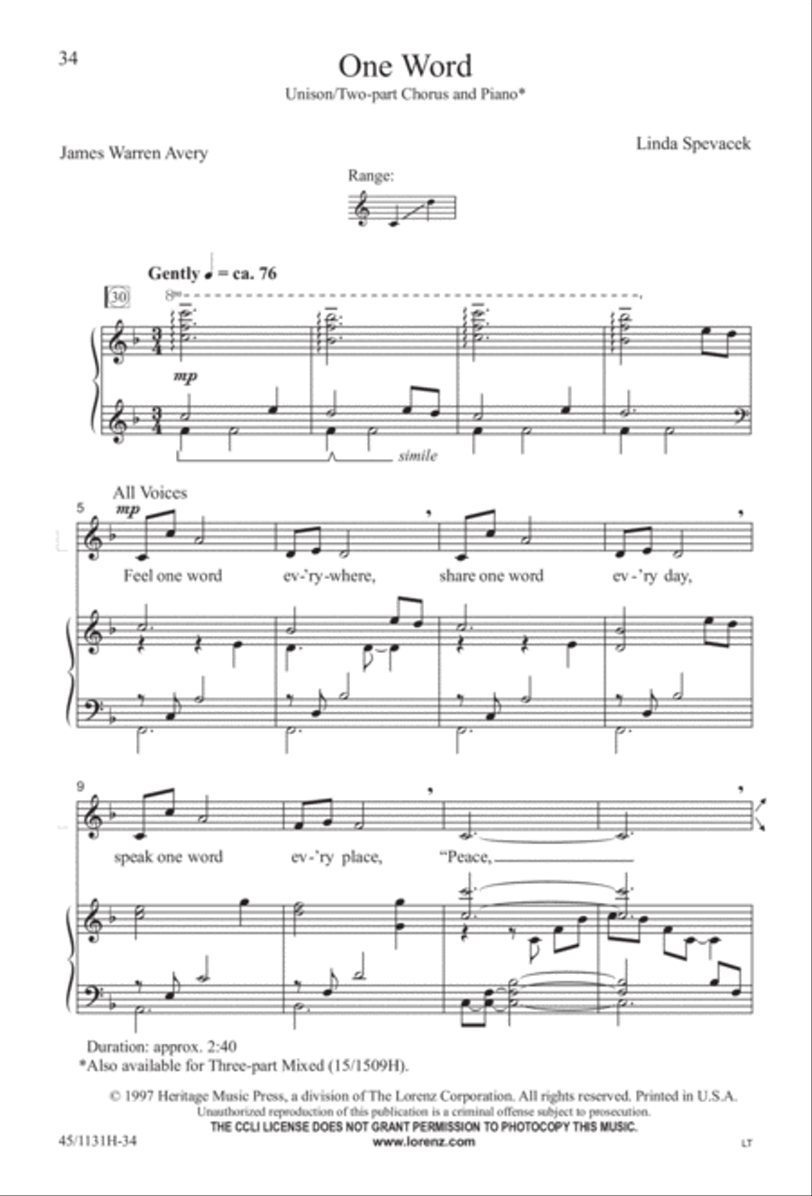Singable Solutions for Winter Holidays 2-Part scores gallery preview page 34