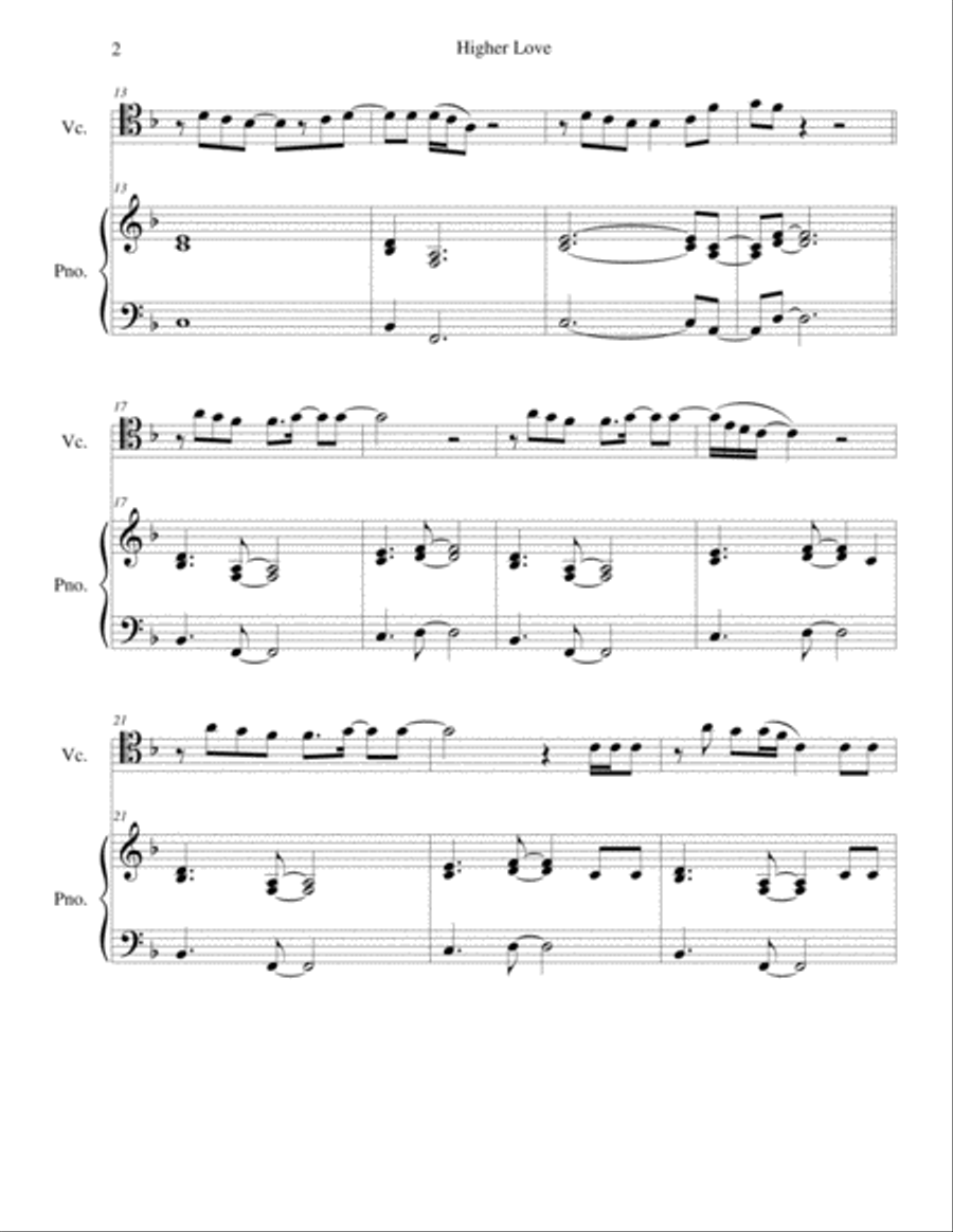 Higher Love String Duet scores gallery preview page 2