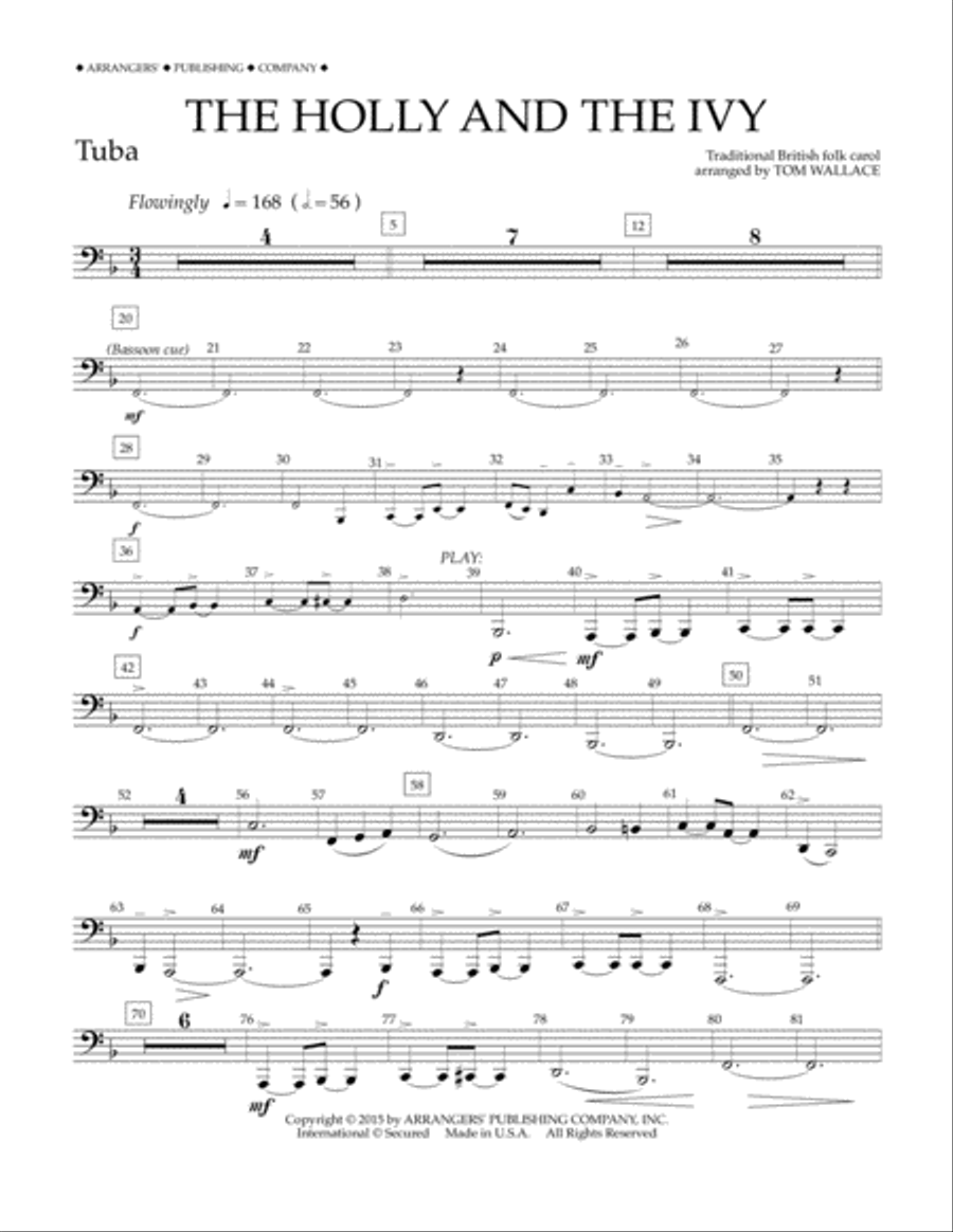The Holly and the Ivy - Tuba Concert Band scores gallery preview page 1