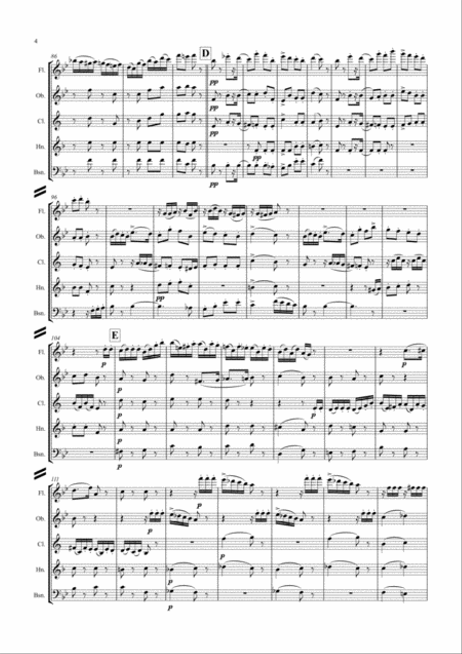 Tchaikovsky: Casse-Noisette (Nutcracker Suite) (A Selection of 5 Movements from) - wind quintet Woodwind Quintet scores gallery preview page 4