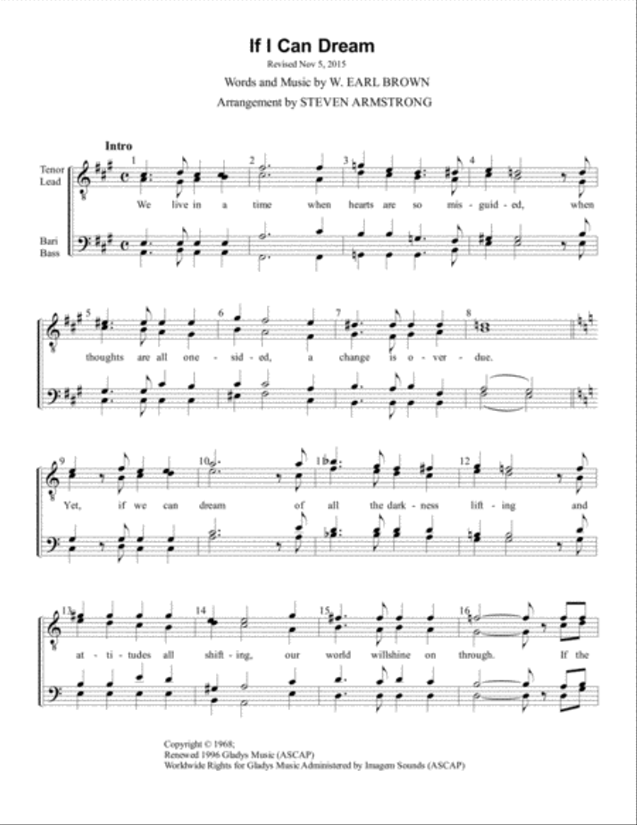 If I Can Dream If I Can Dream TTBB scores gallery preview page 1