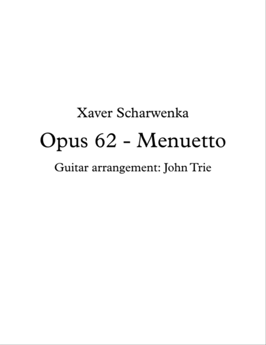 Opus 62, Menuetto Acoustic Guitar scores gallery preview page 1