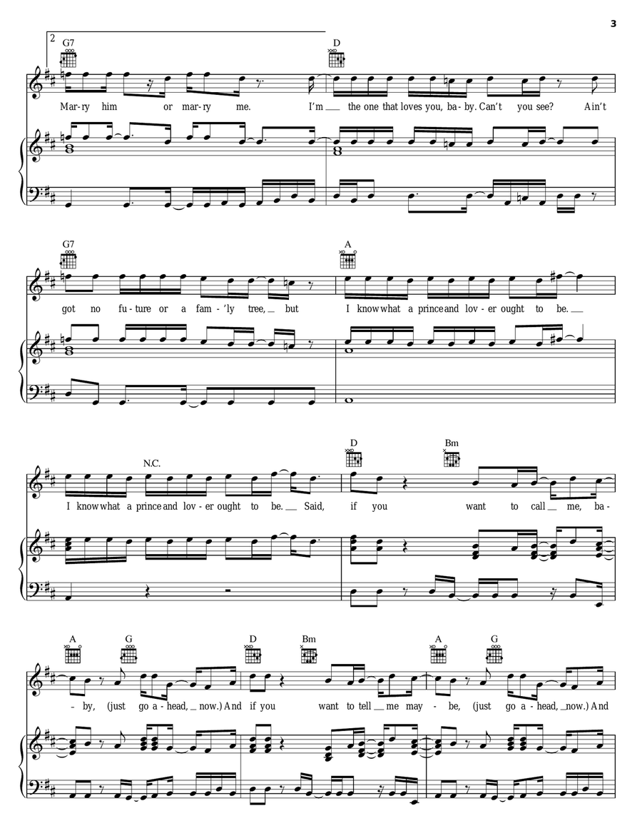 Two Princes Piano, Vocal, Guitar scores gallery preview page 3
