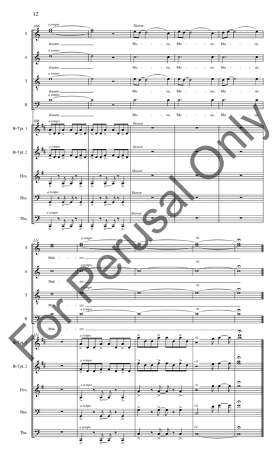 We Are The Music Makers (Brass Quintet Score/Parts) Choir scores gallery preview page 13