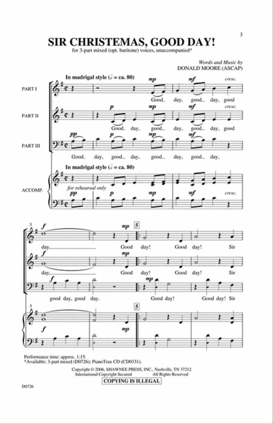 Sir Christemas, Good Day 3-Part scores gallery preview page 2