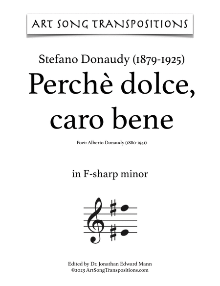 DONAUDY: Perchè dolce, caro bene (transposed to F-sharp minor and F minor)