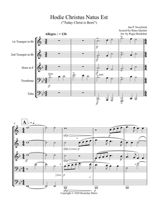 Hodie Christus Natus Est (Brass Quintet - 2 Trp, 1 Hrn, 1 Trb, 1 Tuba)