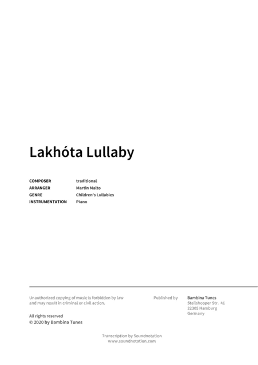 Lakhota Lullaby Piano scores gallery preview page 2