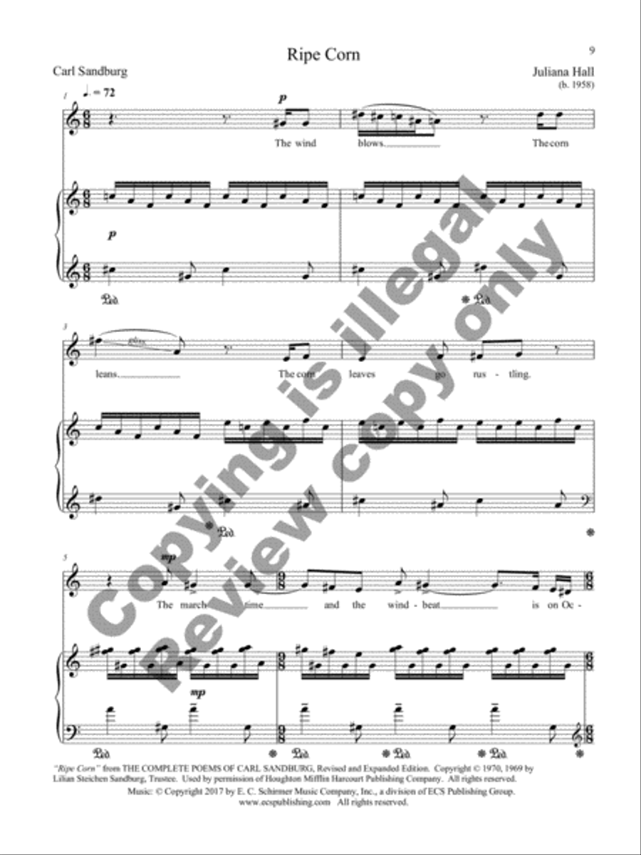 Theme in Yellow: 7 Songs for Mezzo-Soprano and Piano Mezzo-Soprano Voice scores gallery preview page 19