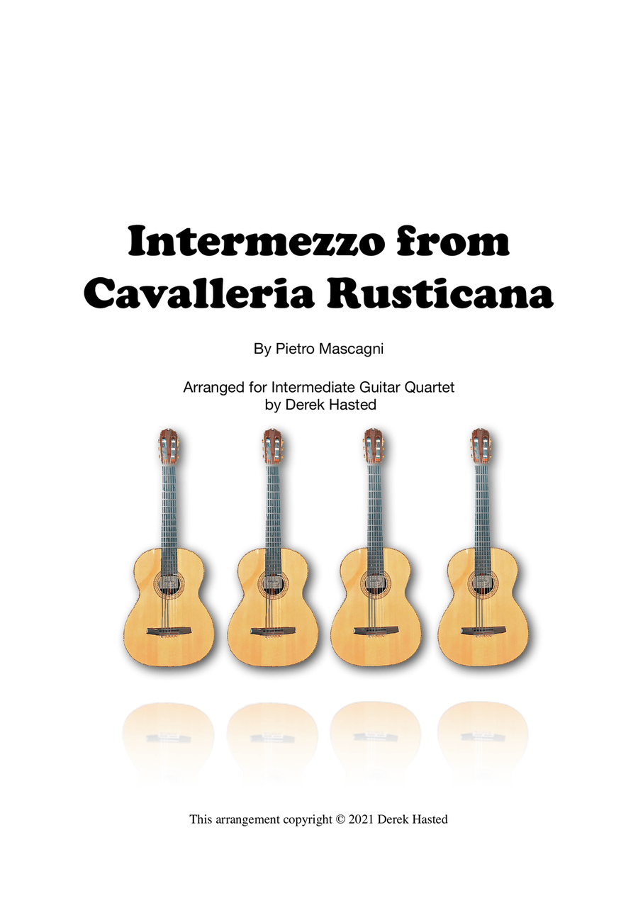 Intermezzo from Cavalleria Rusticana - 4 intermediate guitars Guitar Ensemble scores gallery preview page 1