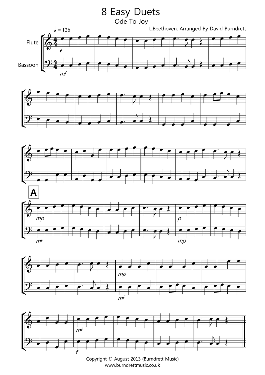 8 Duets For Flute And Bassoon by David Burndrett Woodwind Duet Digital Sheet Music Sheet Music Plus