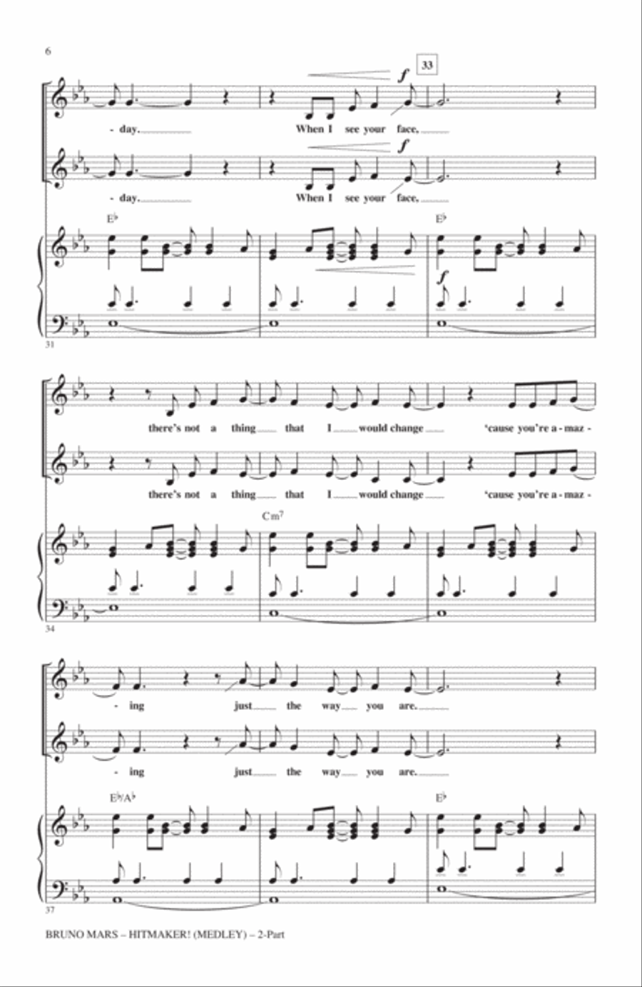 Bruno Mars: Hitmaker! (Medley) 2-Part scores gallery preview page 5