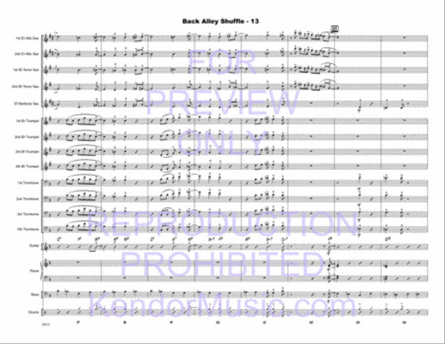 Back Alley Shuffle Jazz Ensemble scores gallery preview page 14