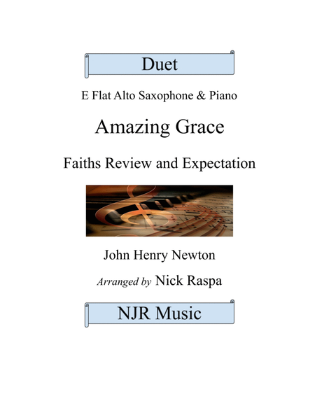 Amazing Grace - Eb Alto Sax and Piano image number null