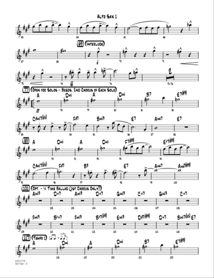 GG Train - Alto Sax 1 Jazz Ensemble scores gallery preview page 2