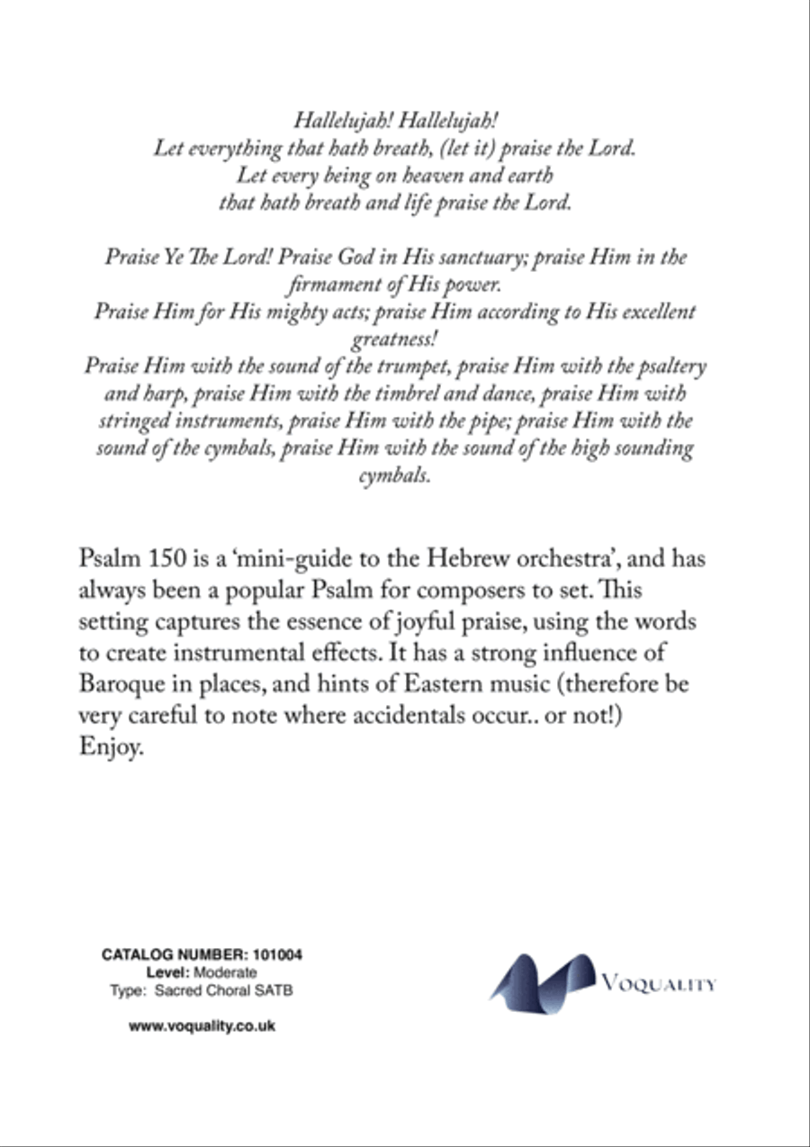 Psalm 150 Psalm 150 4-Part scores gallery preview page 2
