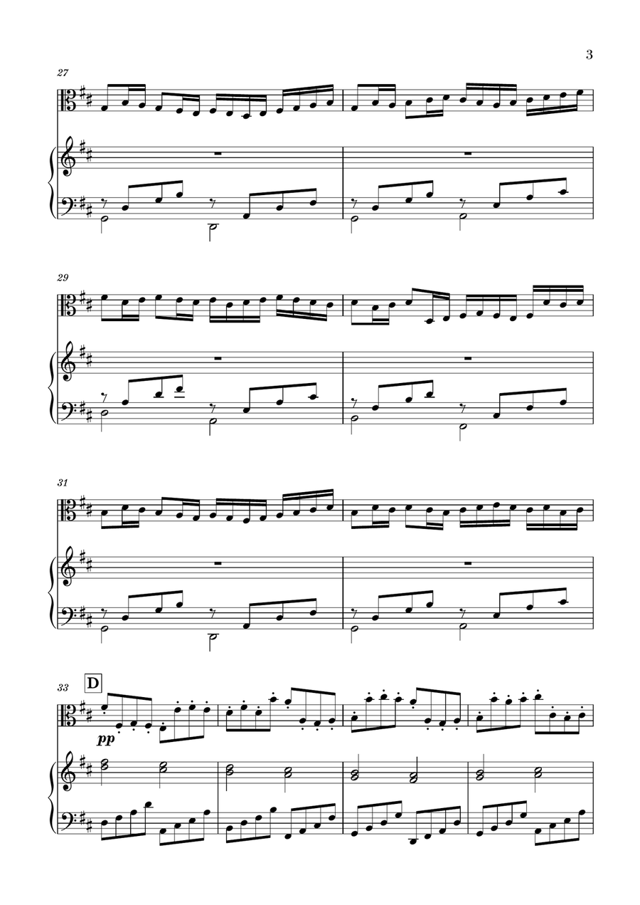 Canon in D for Viola and Piano Harpsichord scores gallery preview page 3