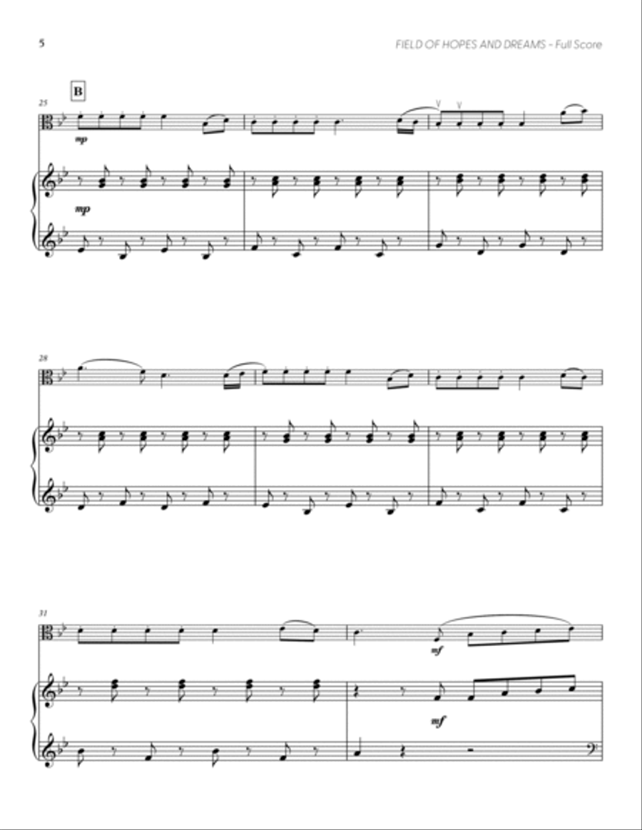 Field of Hopes and Dreams (from DELTARUNE) (for Solo Viola with Piano Accompaniment) Piano Accompaniment scores gallery preview page 6
