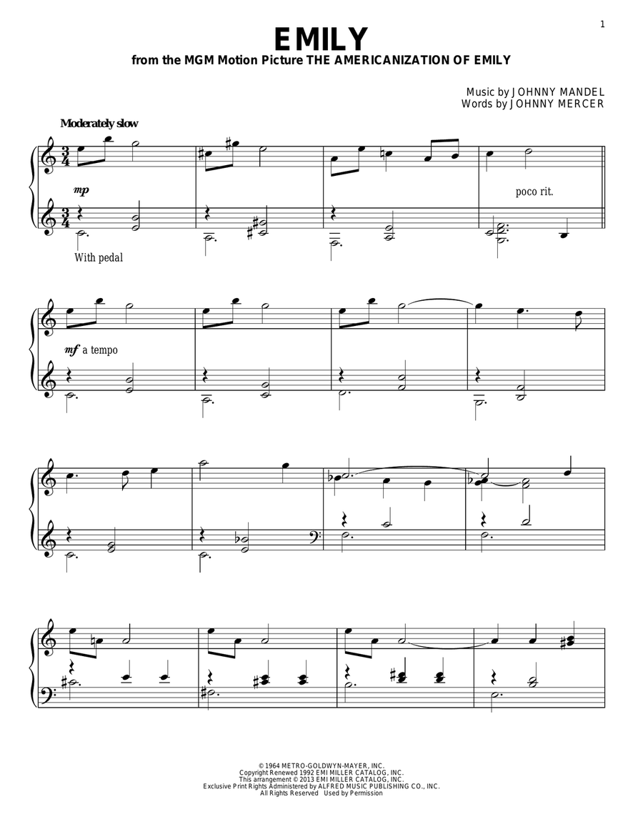 Emily Emily Piano Solo scores gallery preview page 1
