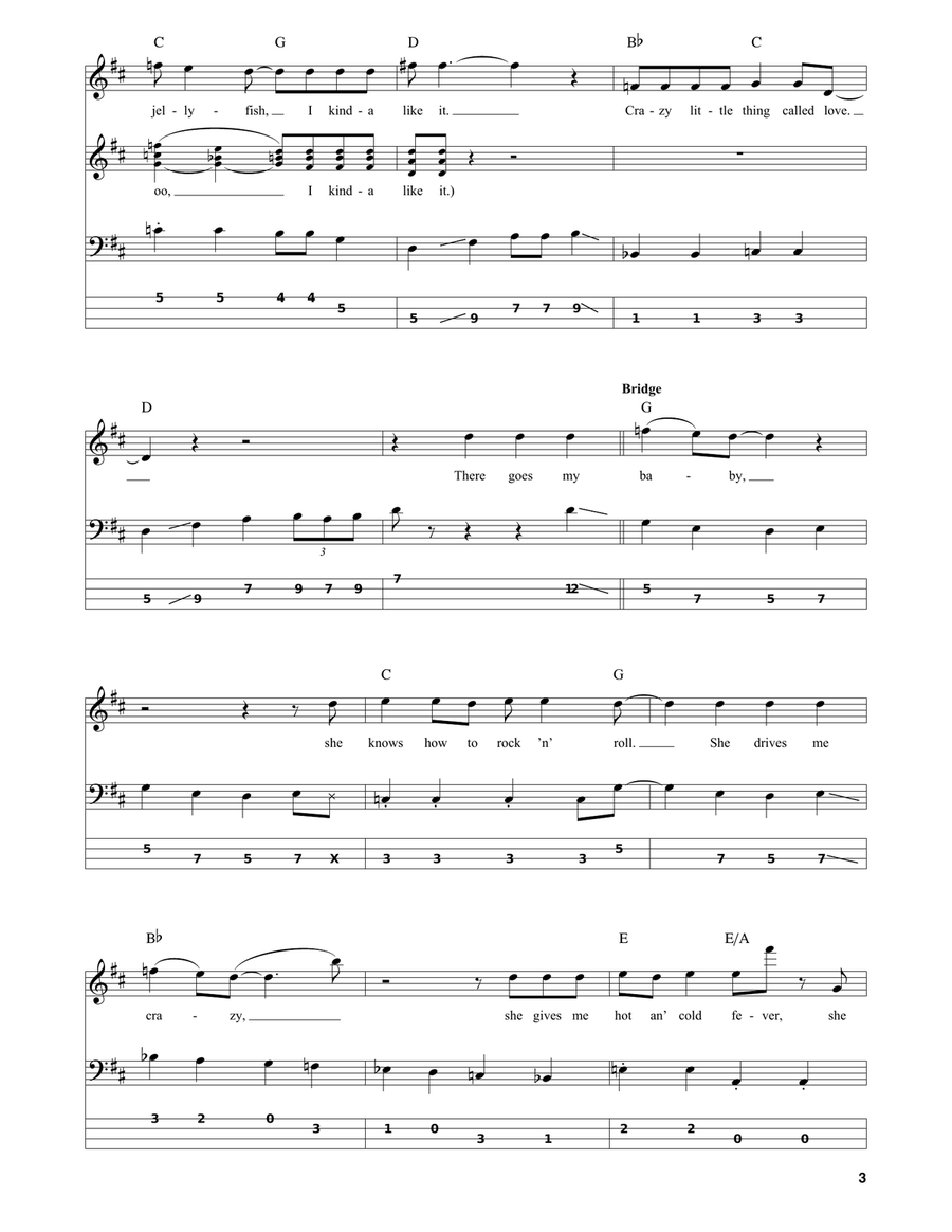 Crazy Little Thing Called Love Acoustic Guitar scores gallery preview page 3