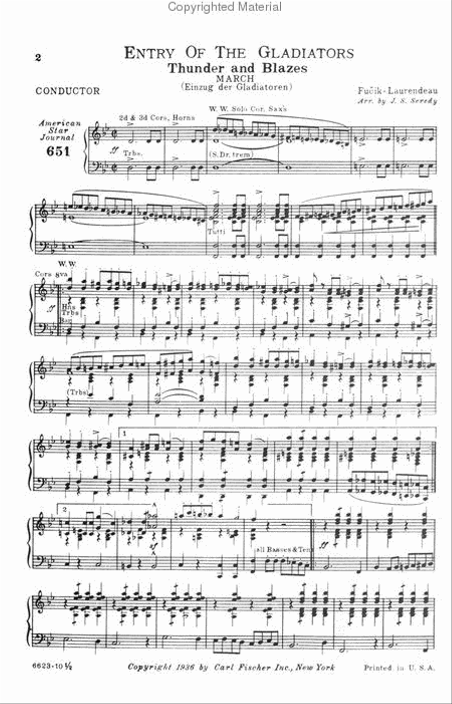 Entry of the Gladiators - Thunder and Blazes (March) Choir scores gallery preview page 2