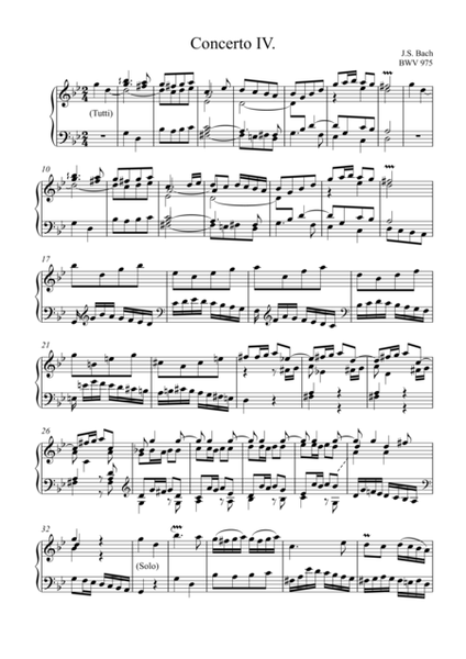 Concerto in G minor, BWV 975, after Violin Concerto in G minor