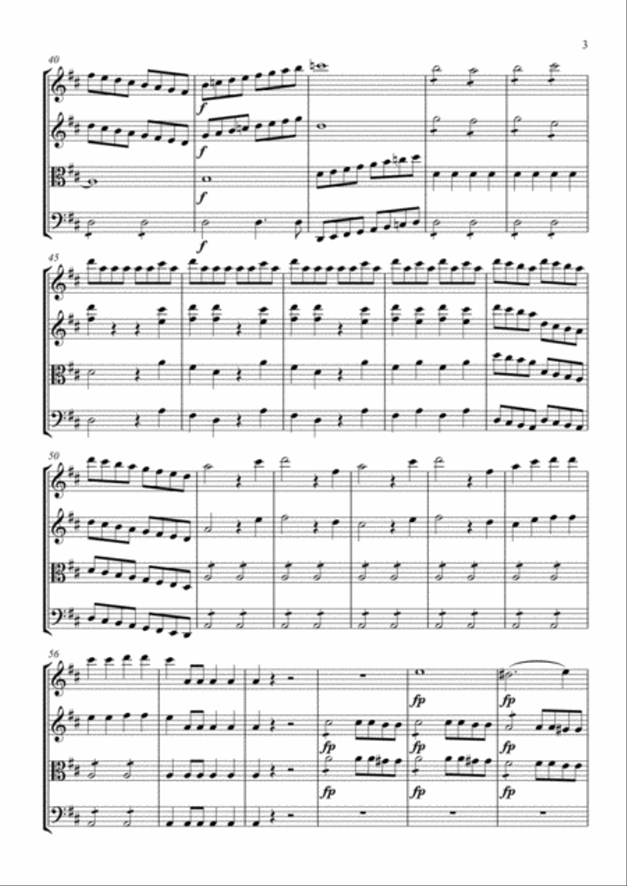 The Marriage of Figaro (overture) String Quartet scores gallery preview page 4