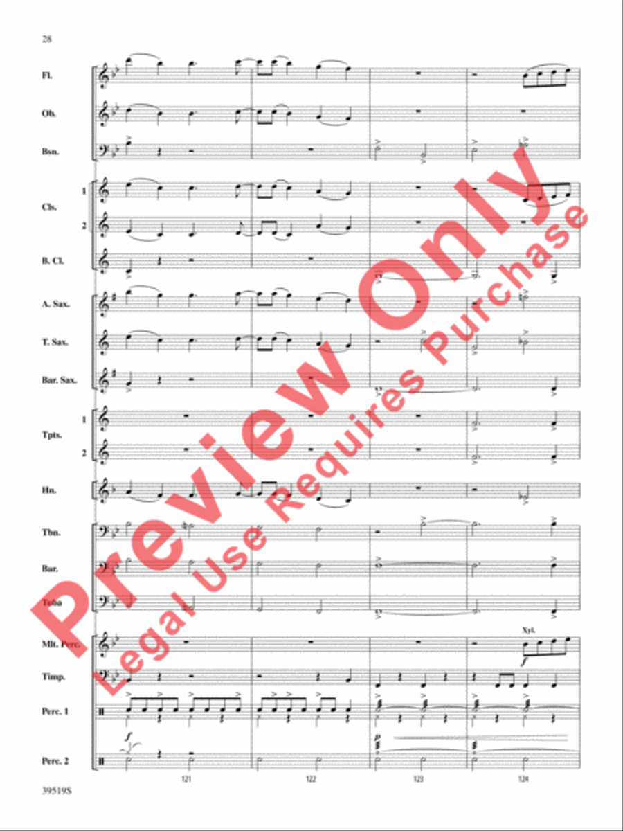 Zydeco Cajun Crawdad Dance Concert Band scores gallery preview page 29
