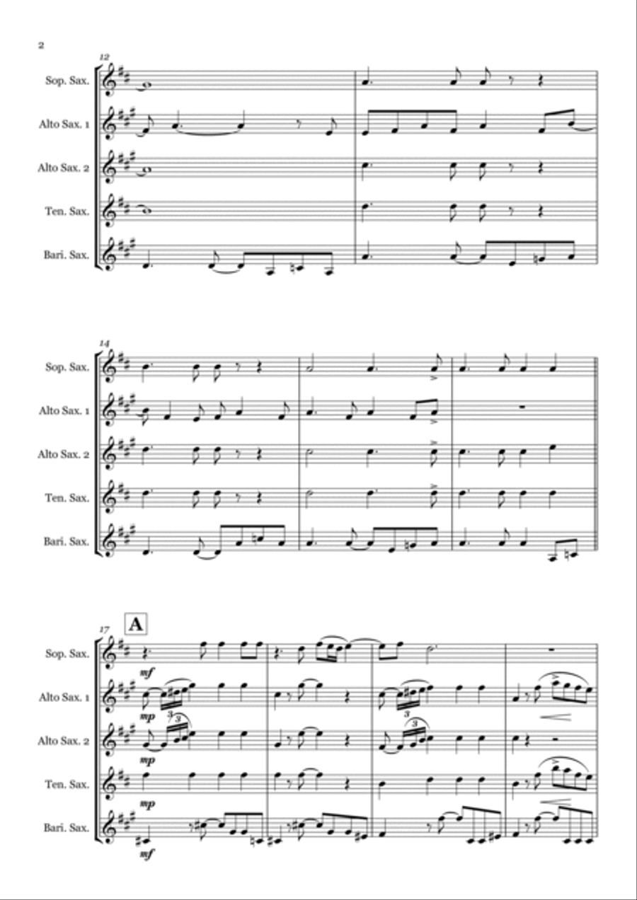 Rehab Saxophone Quintet scores gallery preview page 2