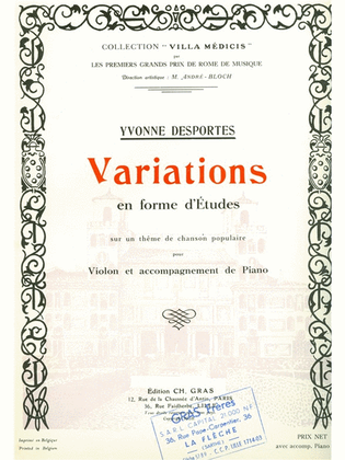 Variations En Forme D'etudes... (violin & Piano)