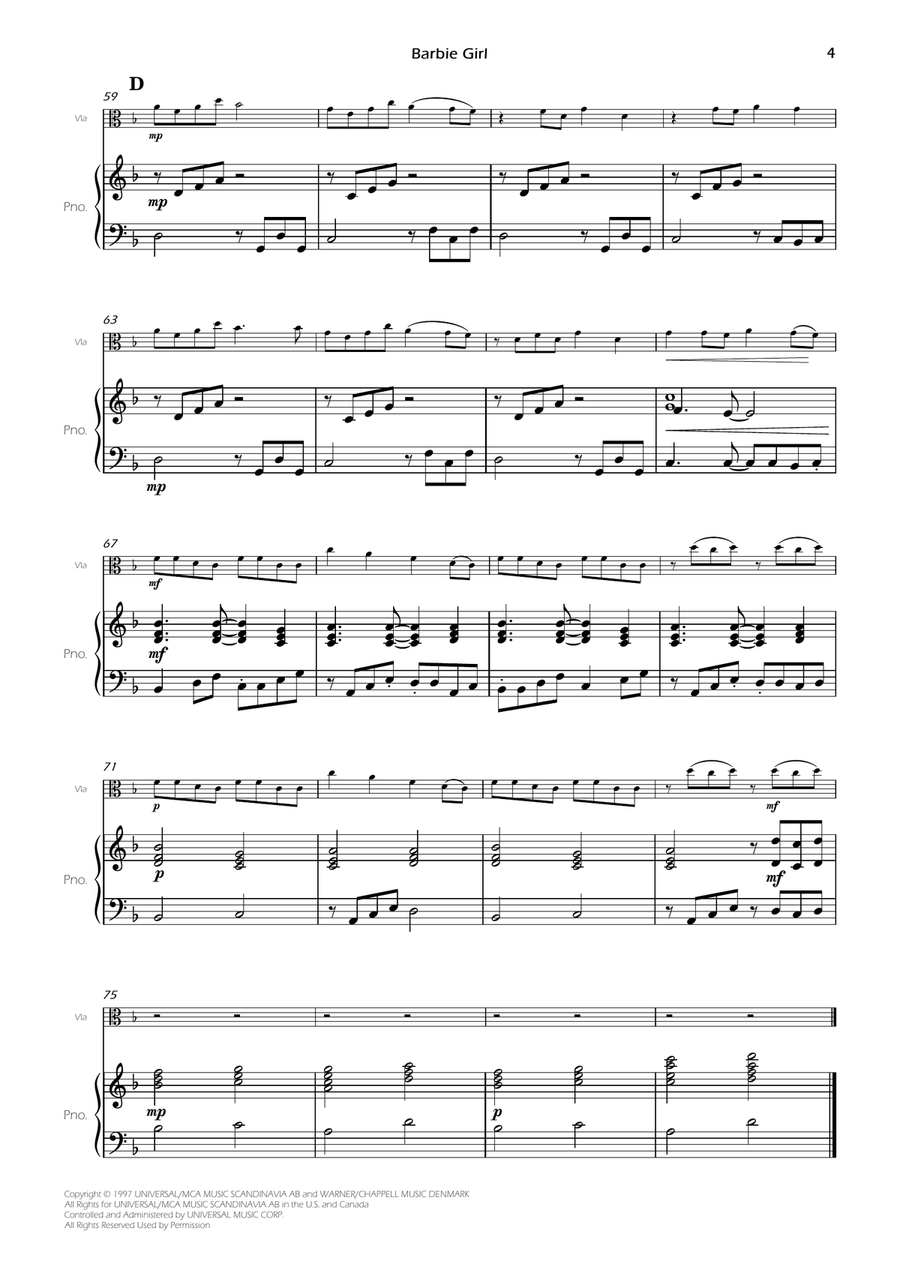 Barbie Girl Viola scores gallery preview page 6