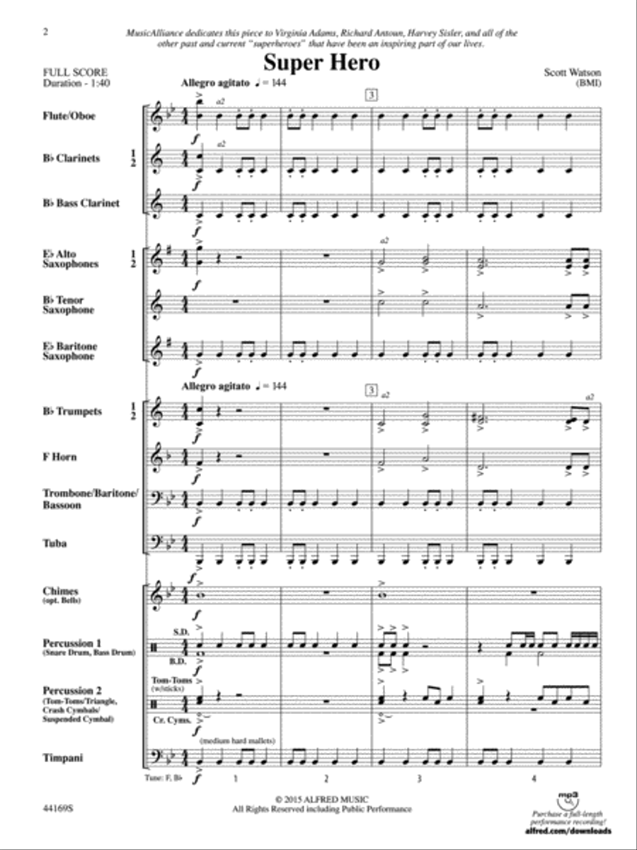 Super Hero: Score Concert Band scores gallery preview page 2