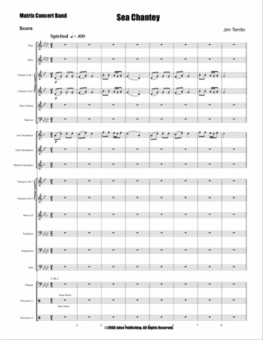 Sea Chantey Concert Band scores gallery preview page 2