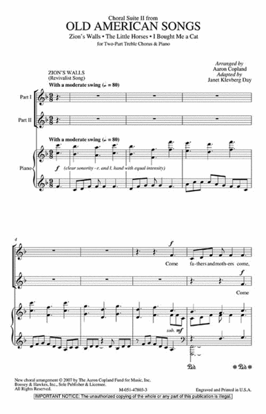 Old American Songs (Choral Suite II) image number null